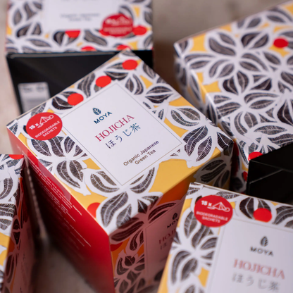 Moya Hojicha lífrænt grænt te, 15 tepokar
