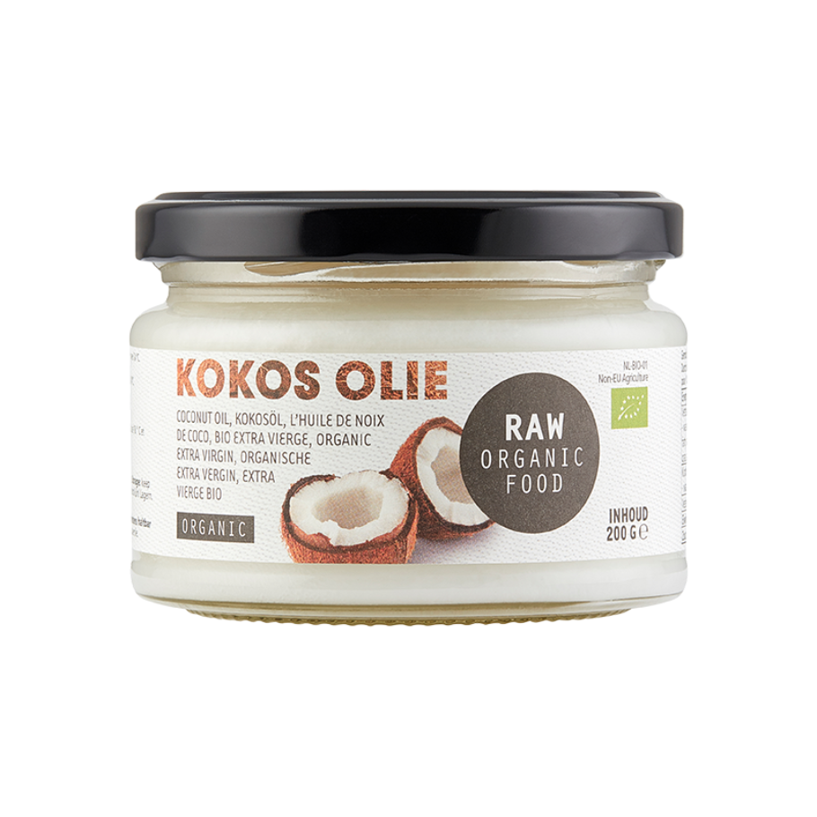 Kókosolía, kaldpressuð jómfrúar, 200 g - Raw Organic Food