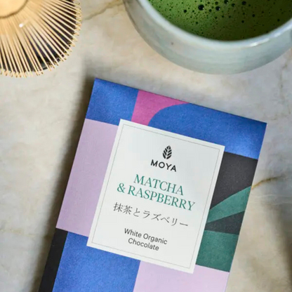 Matcha og hindberja súkkulaði 80 gr.