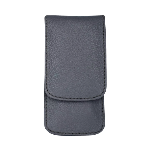 Ferða snyrtisett, 3 hlutir, brúnt leðurhulstur