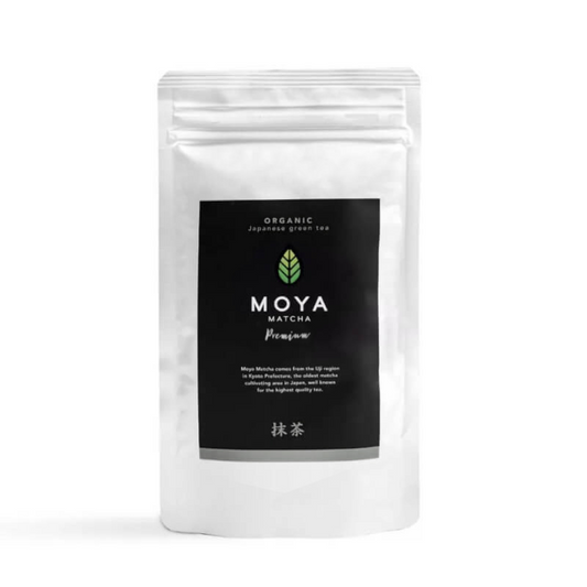 Moya matcha PREMIUM lífrænt grænt te. 100 gr. í poka