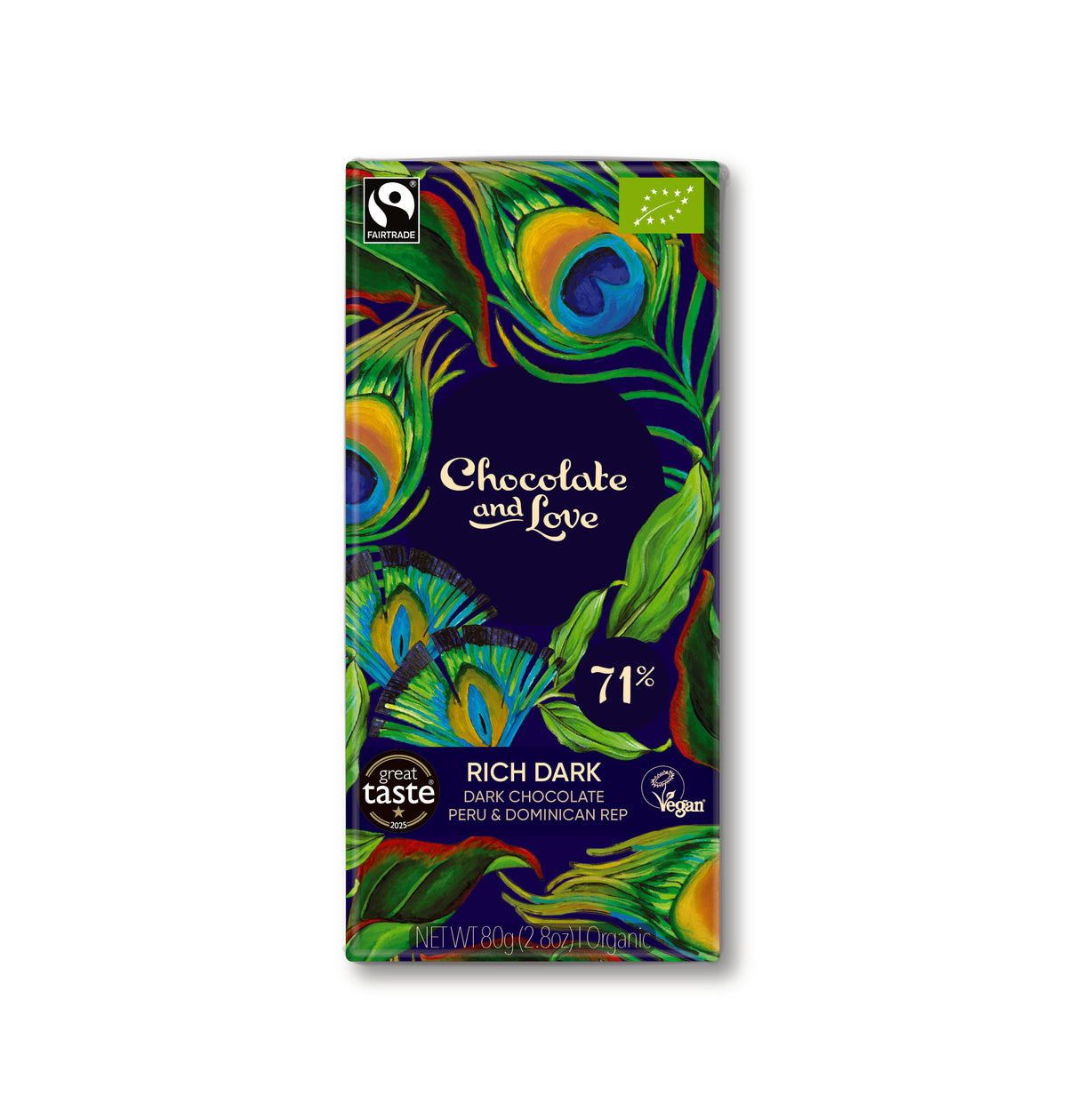 Dökkt súkkulaði 80 gr. 71% Chocolate and Love, lífrænt
