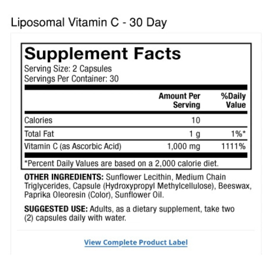 Liposomal C, 60 hylki - Mercola