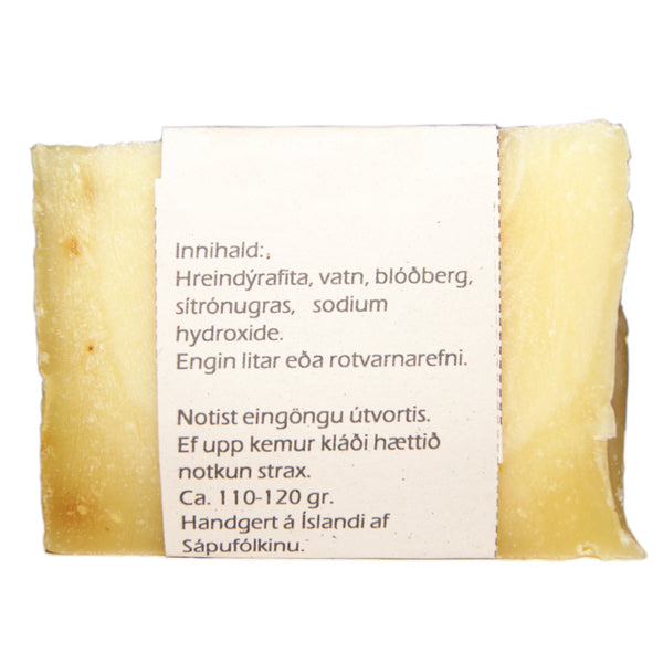 Hreindýrasápa með blóðbergi og sítrónugrasi 110 gr.